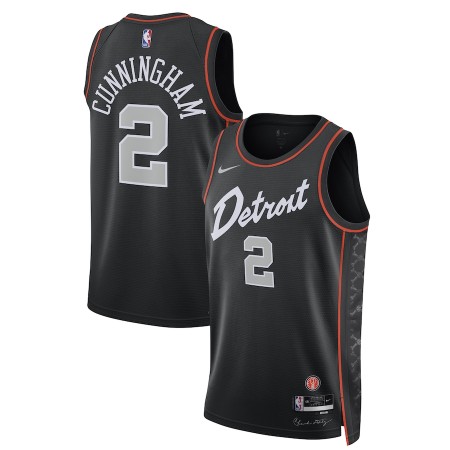 Camiseta Hombre Detroit Pistons Cade Cunningham 2023-24 Nike City Edition Negro Swingman